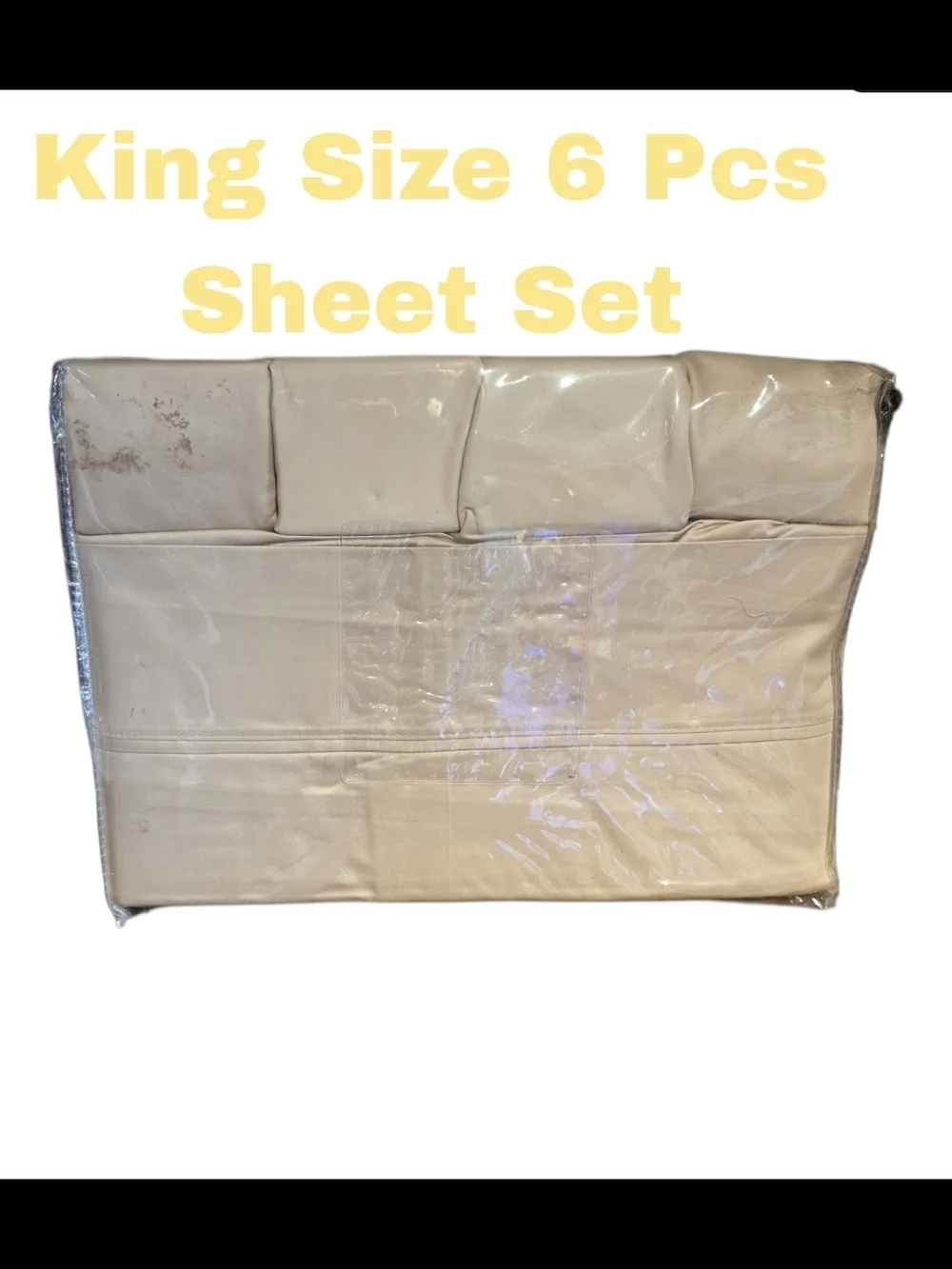 Sheet Set King Size 6 Piece Golden Beige NEW